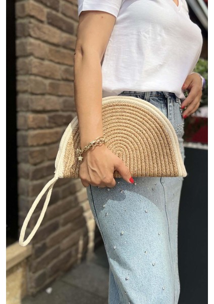 Yelpaze Model El Çantası Bej