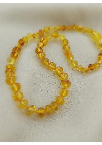 Kolye Kehribar Amber Doğaltaş Düğümlü Bebek Kolyesi 17873 modelleri