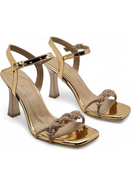 Kadın Taşlı Bantlı Günlük Topuklu Ayakkabı Rovdey