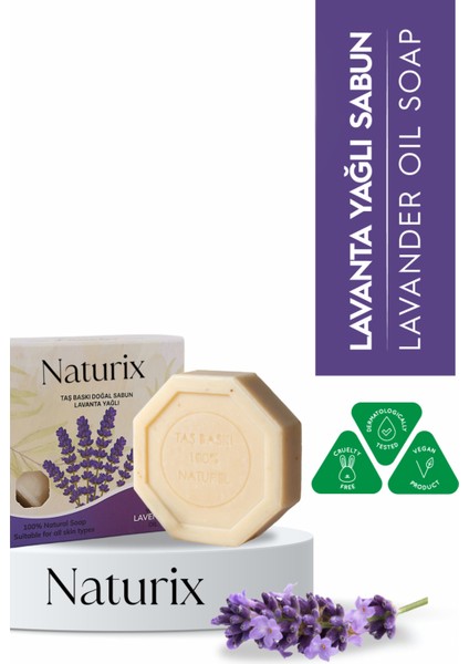 Lavanta Özlü Taş Sabun Yağ Dengesi ve Ferahlatıcı Cilt Bakımı - 125 gr