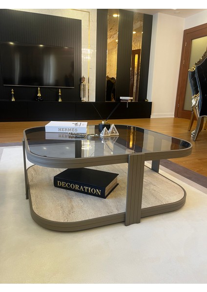 Valencia Orta Sehpa 90X90 Cappucino/traverten