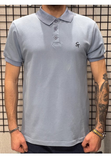 Polo Yaka T-Shirt %95 Pamuk Premium A+ Kalite Mavi Penye Çekme Solma Bozulma Yapmaz Garanti Stblue fiyatları