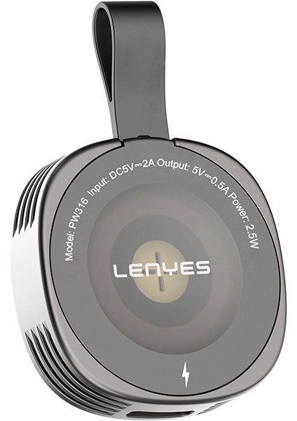 Akıllı Saat Mini Wireless Magnetik Şarj Aleti Lenyes PW316 2.5W Gri