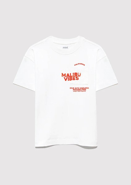 Baskılı Kırık Beyaz Erkek Çocuk T-Shirt M6610327-70057