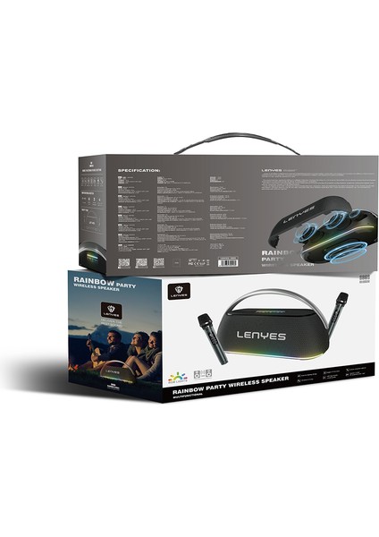 S869 Rgb Işıklı Çift Mikrofonlu Taşınabilir Bluetooth Hoparlör V5.3 Siyah indirimleri