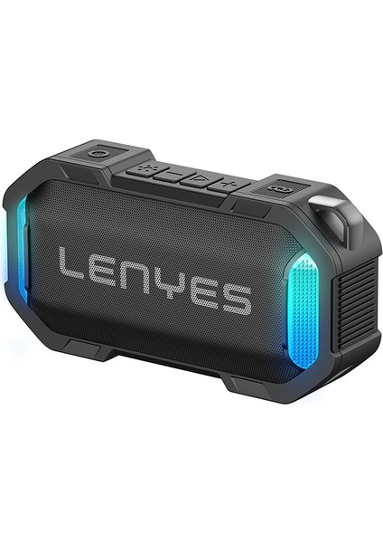 S233 Ritme Duyarlı Rgb Işıklı Taşınabilir Su Geçirmez Tws Bluetooth Hoparlör V5.3 Siyah