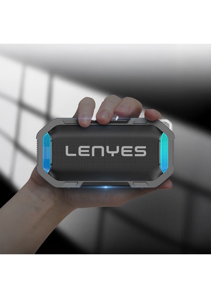 S233 Ritme Duyarlı Rgb Işıklı Taşınabilir Su Geçirmez Tws Bluetooth Hoparlör V5.3 Siyah