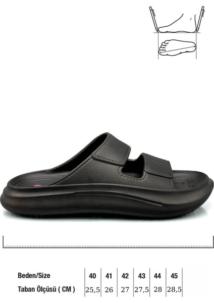 Çift Bant Hafif Eva Yazlık Plaj Terliği Havuz Terliği Lavabo Terliği 2001 Siyah modelleri