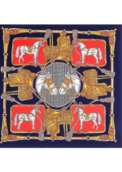 Renkli Desenli Şal-Fular 90X90