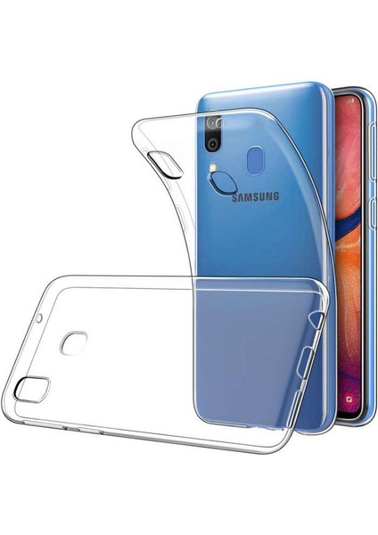 Samsung Galaxy A20 Kılıf Crystal Sert Pc Antishock Darbe Emici Kenar Şeffaf Silikon Kapak Kılıf