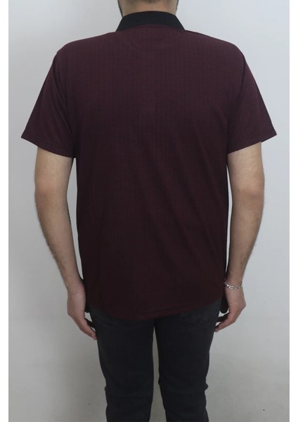 Fistan Store Erkek Bordo Desenli Klasik Kesim Rahat Kalıp Tek Cepli Polo Yaka Tişört modelleri