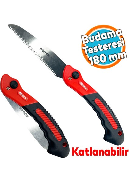 Budama Testeresi 180 mm Çelik Düz Ağaç Dal Bağ El Testeresi Açılıp Kapanır