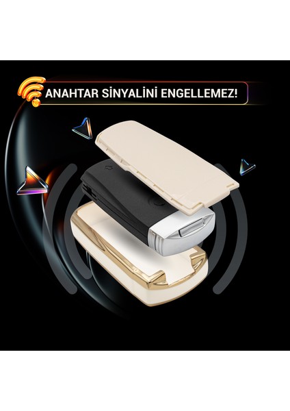 Passat 3 Buton Smart Nano Anahtar Kılıfı Beyaz