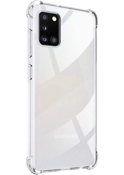Samsung Galaxy A31 Uyumlu Şeffaf Kılıf - Dünya'nın En Kalitelisi -Darbe Emici Kenar Silikon Kapak