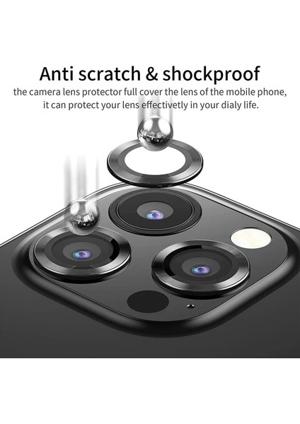 Iphone 12 Pro Uyumlu Kamera Lens Koruyucu (3'lü Set) Safir Çizilmez.