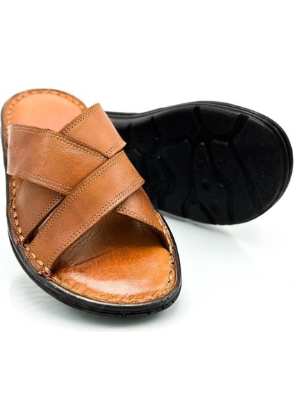 Hakiki Gerçek Deri Erkek Terlik Hafif Terlik Deri Çapraz Taba modelleri