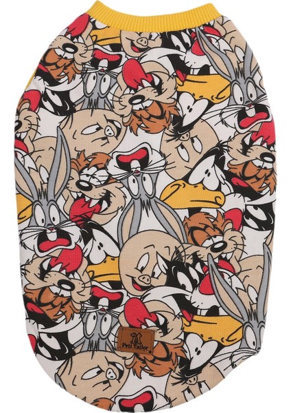 Efsane Çizgi Film Karakterli Atlet Tişört Sarı Detaylı Kedi Köpek Kıyafeti fiyatları