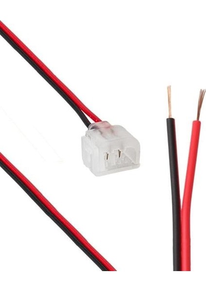 PM-16735 2 Pin 6X12MM Tek Yönlü Iğneli Neon Soketi Konnektör Kablo 12 Volt Fişi Aparatı (15 Cm)