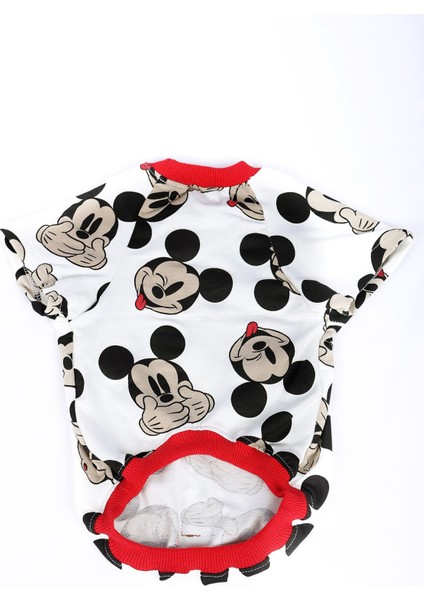 Mickey Mouse Kollu Tişört Kırmızı Detaylı Kedi Köpek Kıyafeti fiyatları