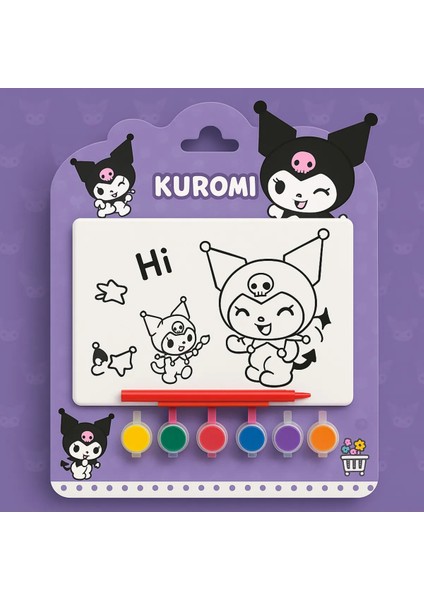 Çocuklar Için Sanrio Temalı Boyama Seti Kuromi Boyama Kuromi Sticker Sanrio Boya Hediyelik Cinnamoro