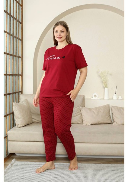 %100 Pamuk Büyük Beden Kısa Kol Kadın Pijama Takımı fiyatları