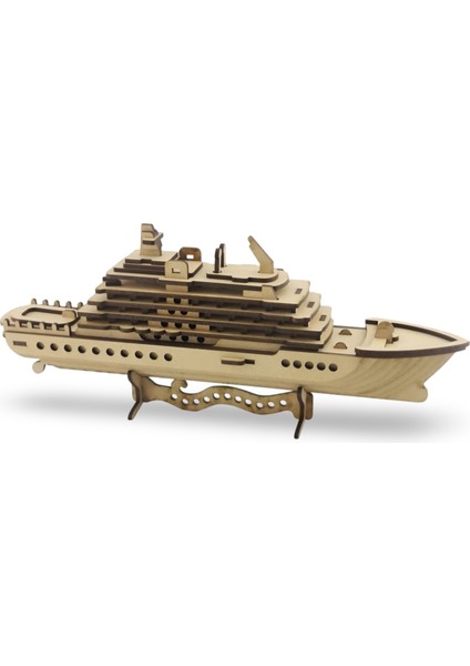Ahşap Yolcu Gemisi Maketi - 71 Parça 3D Puzzle - Dekoratif Ahşap Gemi Maketi