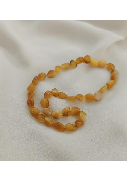 Kolye Kehribar Amber Doğaltaş Düğümlü Bebek Kolyesi 17874 fiyatları