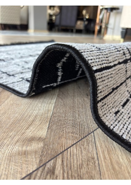 Yıkanabilir Şönil Halı Makine Dokuması Kaymaz Taban Bej 120X180