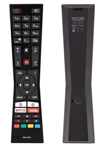 Vestel - Jvc RM-C3331 Netflix - Youtube Tuşlu LCD - LED Tv Kumanda