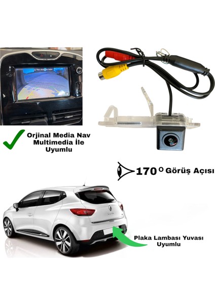 Renault Clio 4 Arka Görüş Kamerası -Orijinal Multimedia Ile Uyumlu