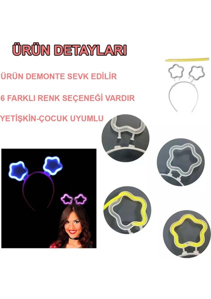 Glow Stick Karanlıkta Yanan Fosforlu Yıldız Taç 12 Adet fiyatları