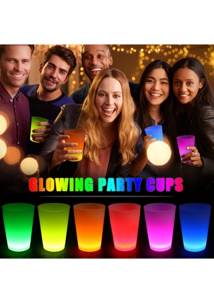 Glow Partisi Bardakları 6 Renk 6 Adet 1.5 Oz 4.5 x 6.5 cm
