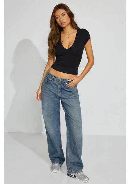 Siyah V Yaka Basic Kadın Tişört MG2450 fiyatları