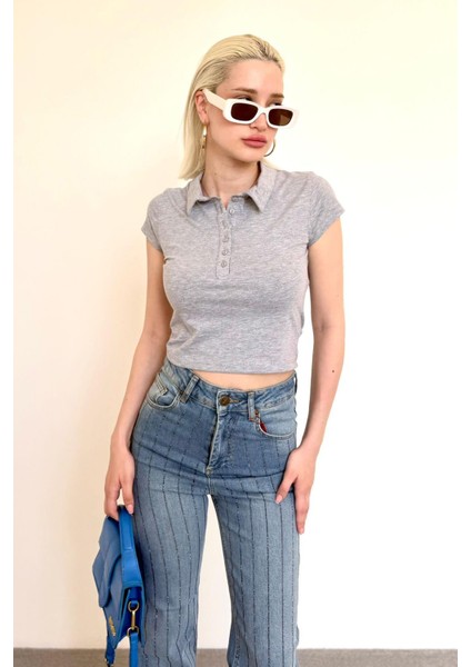 Grimelanj Polo Yaka Basic Kadın Tişört MG2455 fırsatları