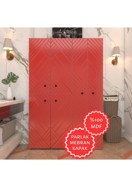Kenzlife Membran Çamaşır Kurutma Makinesi Dolabı Yaromira Krmbyz Köşeli 180*120*64 Mebran Kapak Mdf Gövde