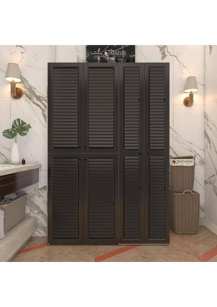 Kenzlife Membran Çamaşır Kurutma Makinesi Dolabı Yaromira Syhbyz Panjur 180*120*64 Mebran Kapak Mdf Gövde