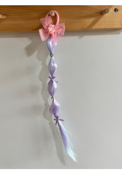 Kız Çocuk Saçlı Lastik Toka Lila