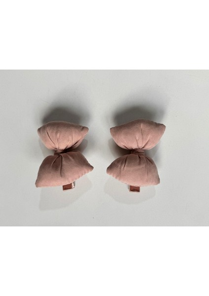 Kız Çocuk Fiyonklu 2'li Klips Toka Açık Pembe