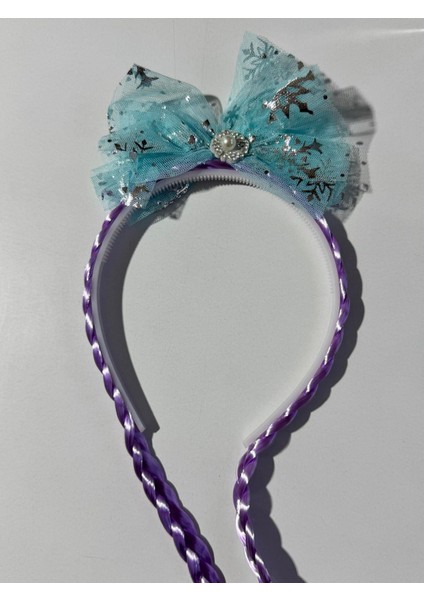 Kız Çocuk Elsa 2'li Taç ve Asalı Set Mor