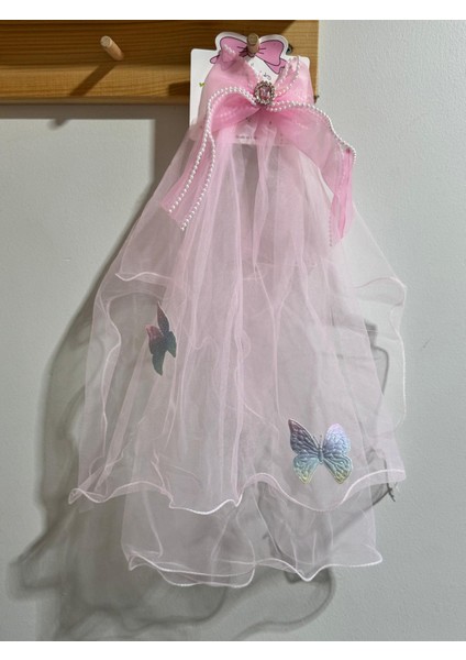 Kız Çocuk Uzun Tütü Kurdaleli Toka Klips Pembe