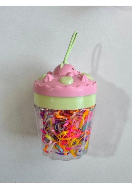 Kız Çocuk Cap Kek Kutulu Saç Lastiği Pembe