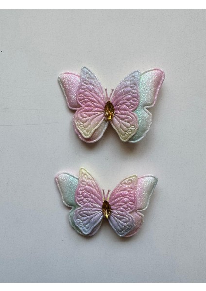 Kız Çocuk Kelebek 2'li Klips Toka Sarı