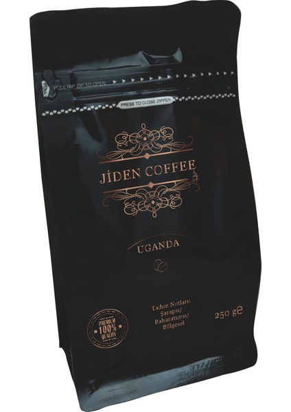 Jiden Uganda Arabica Kavrulmuş Kahve (Çekirdek Kahve) 250 gr