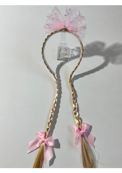 Kız Çocuk Tütü 2 Örğülü Taç Pembe