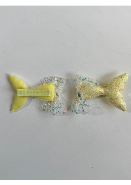 Kız Çocuk Deniz Kızı 2' Li Klips Toka Sarı