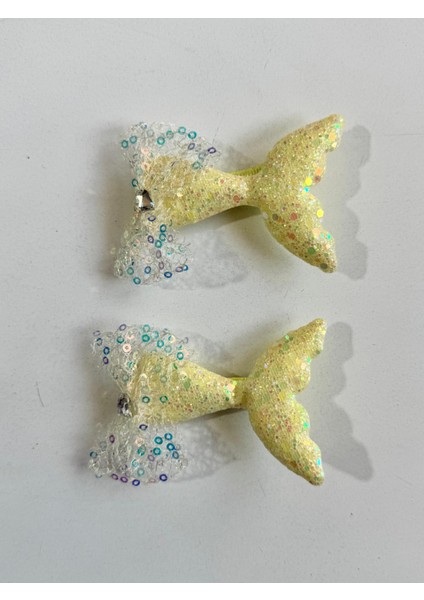 Kız Çocuk Deniz Kızı 2' Li Klips Toka Sarı modelleri