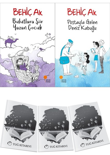 Bulutlara Şiir Yazan Çocuk ve Postayla Gelen Deniz Kabuğu 2li Set Behiç Ak + Hediyeli