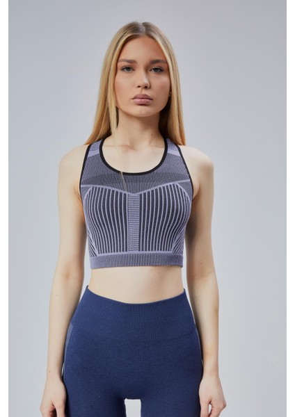 Kalın Askılı Sports Bra – Mor Siyah fırsatları