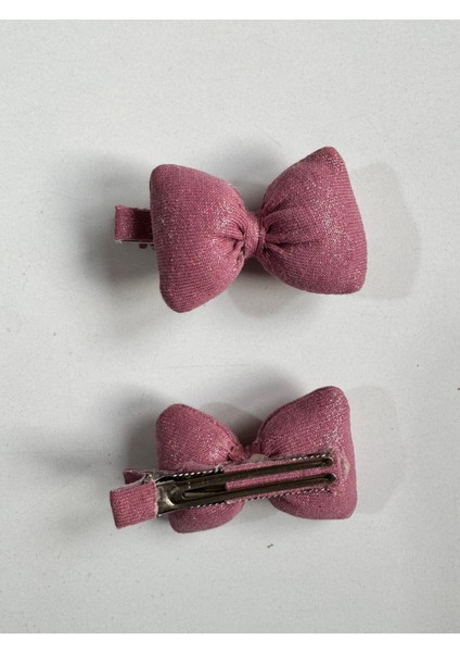 Kız Çocuk Simli Fiyonklu 2'li Klips Toka Pembe fiyatları