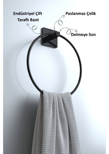 Yapışkanlı Yuvarlak Havluluk Banyo Mutfak Havlu Askılık modelleri